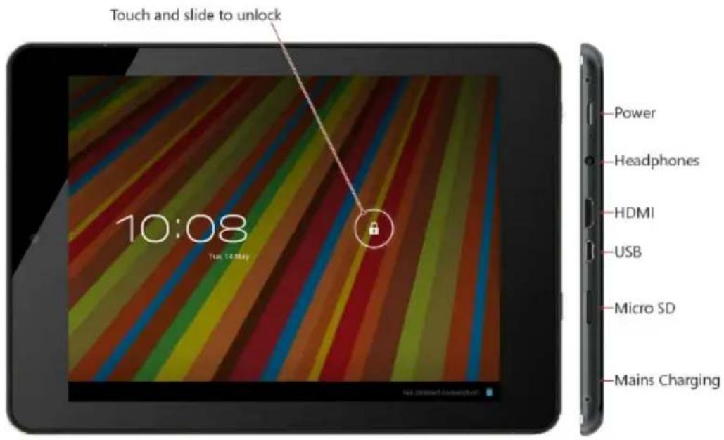 GEMINI D8 Tablet GEM8902 - Botones y conexiones - 1