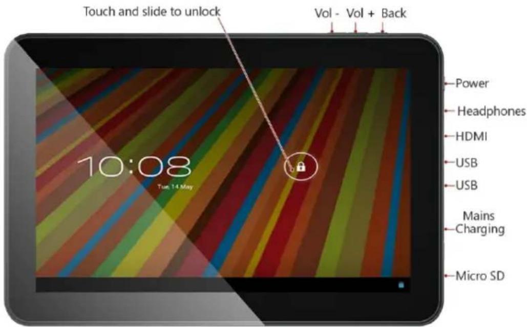 GEMINI D10 Tablet GEM1000 - Botones y conexiones - 1