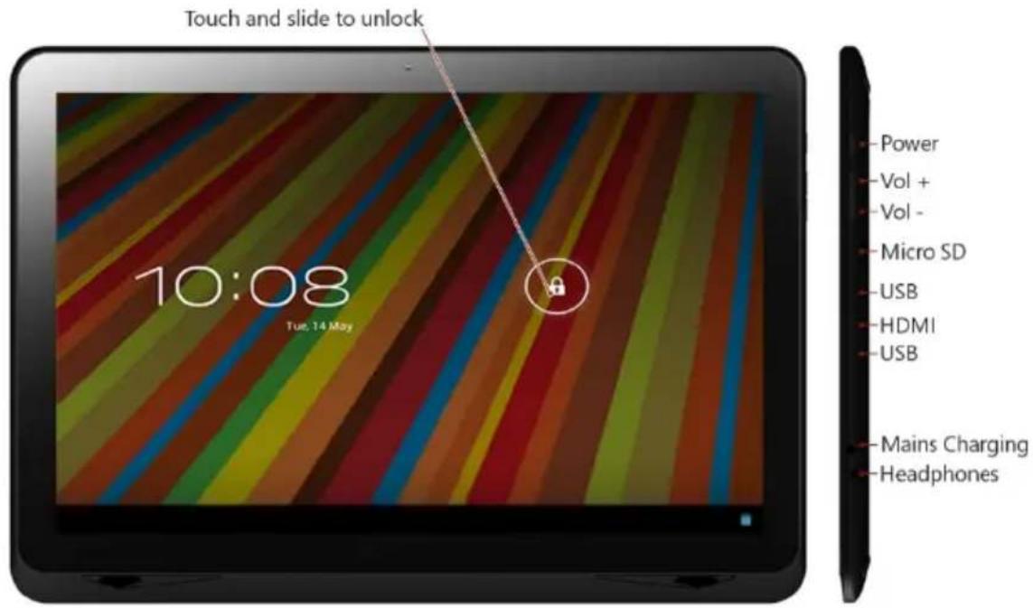 GEMINI Q13 Tablet GEMQ1331 - Botones y conexiones - 1