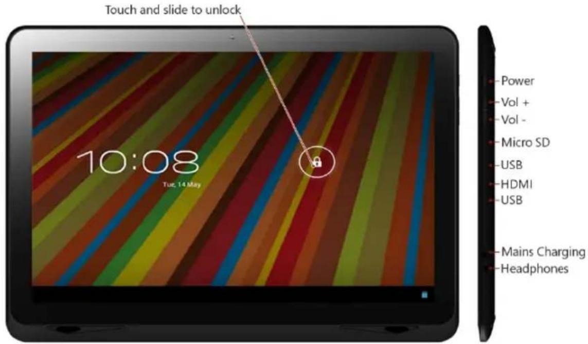 GEMINI Q13 Tablet GEMQ1331 - Buttons and Connections - 1
