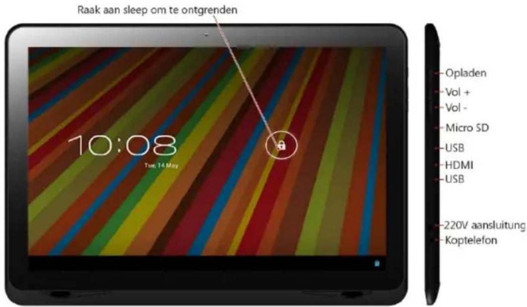 GEMINI Q13 Tablet GEMQ1331 - Buttons en aansluitingen - 1
