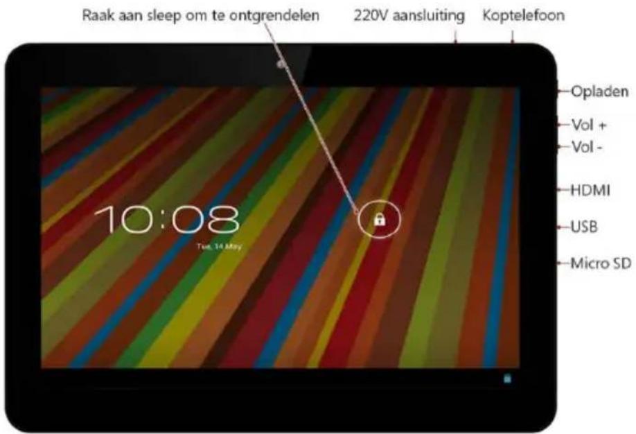 GEMINI Q10 Tablet GEMQ1002 - Buttons en aansluitingen - 1