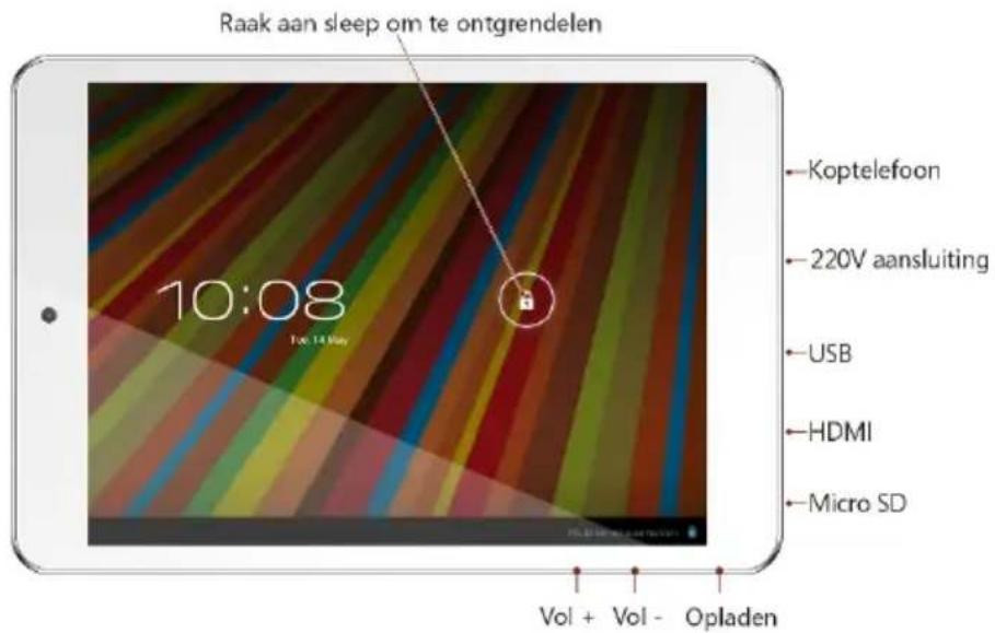GEMINI GD8 Pro Tablet GEMQ7851BK - Buttons en aansluitingen - 1