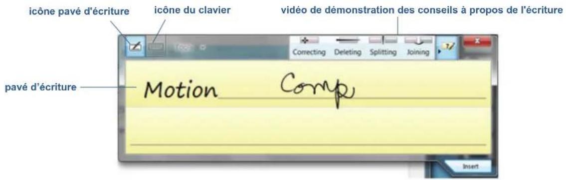 Motion Computing F5v - Saisie de texte et reconnaissance de l'écriture - 1