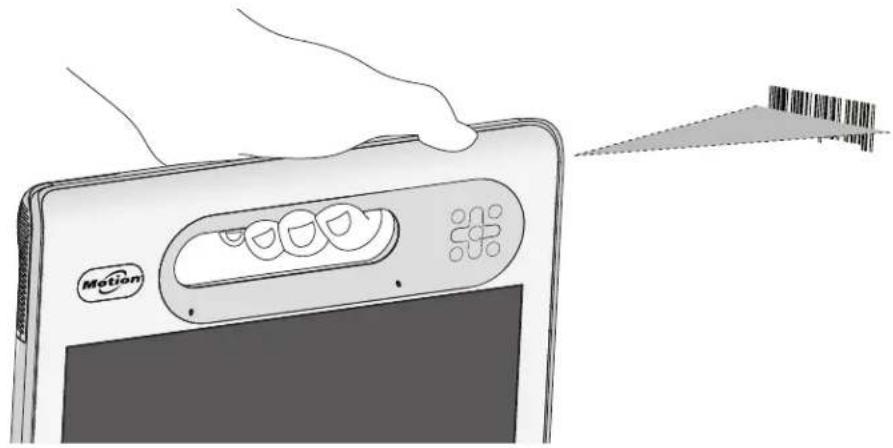 Motion Computing F5v - Utilisation du lecteur de codes-barres - 1