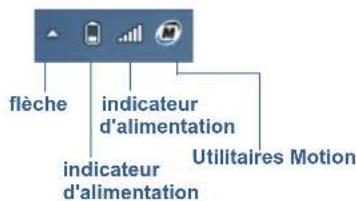 Motion Computing F5v - Accès aux outils Motion depuis la zone de notification Windows - 1