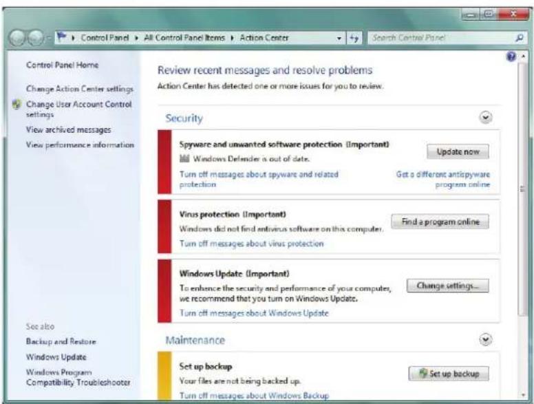 Motion Computing F5v - Utilisation du centre d'action Windows - 1