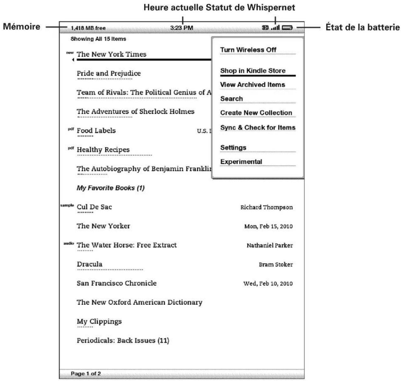 AMAZON Kindle DX (3rd edition) - MENUDL'ECRAN HOME - 1