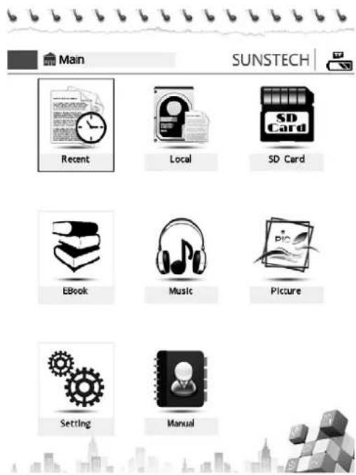 Sunstech EBI4GB2 - About the main menu: - 1