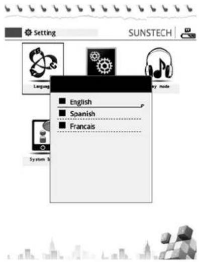 Sunstech EBI4GB2 - Menú de selección de idiomas - 1