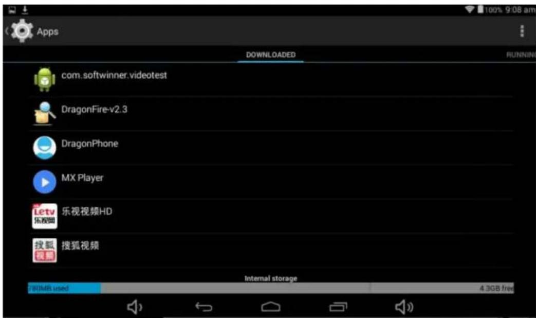 Sunstech Tab 93 QCBT - UNINSTALL APK APPLICATION - 1