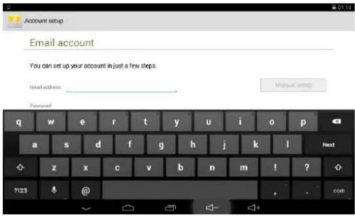 Sunstech Tab 737 QC - Paramétrage de compte email - 1