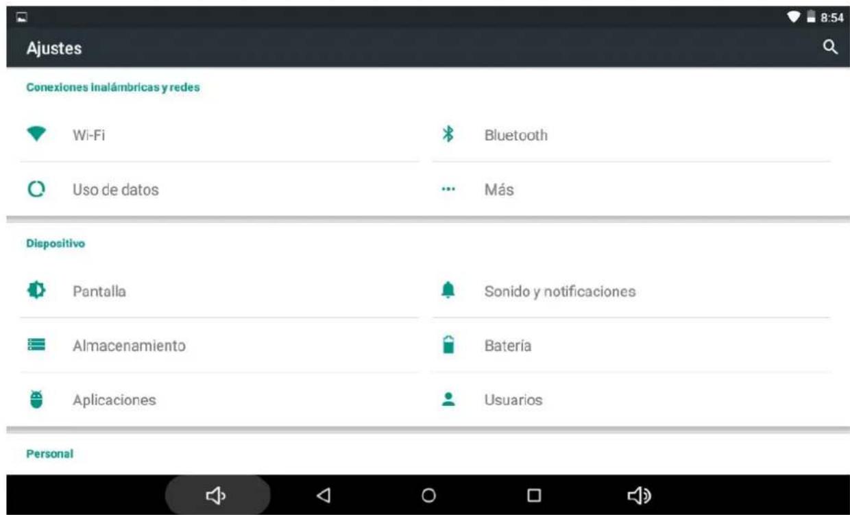 Sunstech Tab 1061 OC - SettingsMenu - 1