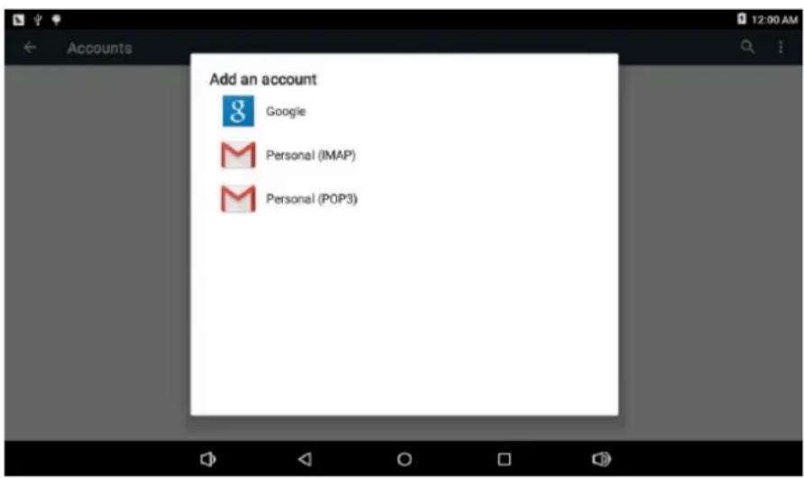 Sunstech Tab 2323 GMQC - Accounts and synchronization - 1