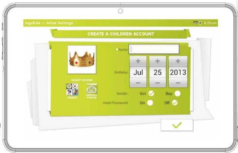 INGO Tablet Premium INU020D - CREATE A CHILDREN ACCOUNT - 1