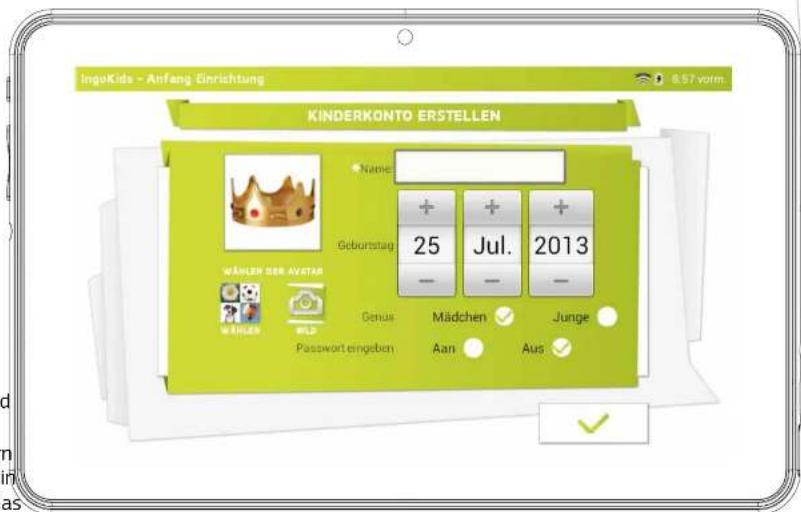 INGO Tablet Premium INU020D - EINRICHTEN EINES KINDERKONTOS - 1