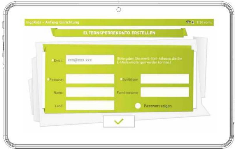 INGO Tablet Premium INU020D - EINRICHTEN DES ELTERNKONTOS - 1