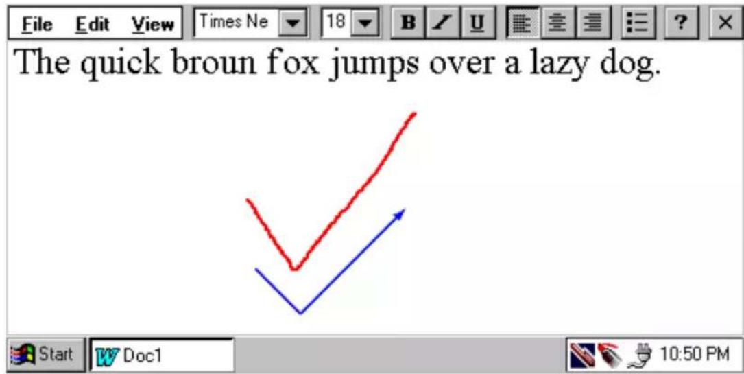 FUJITSU PenCentra 200 - Gestes et vérification d'orthographe - 1