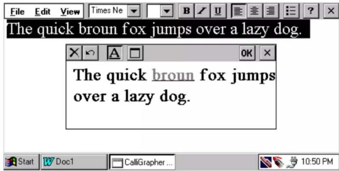 FUJITSU PenCentra 200 - Gestes et vérification d'orthographe - 2