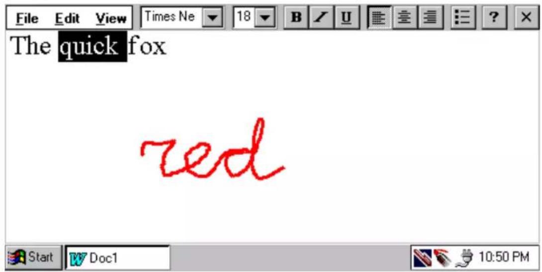 FUJITSU PenCentra 200 - Correction d'un texte à l'aide de CalliGrapher - 13