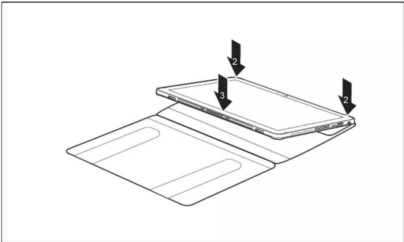 FUJITSU Stylistic V727 - Installation du Tablet PC dans létui Flip Cover - 3
