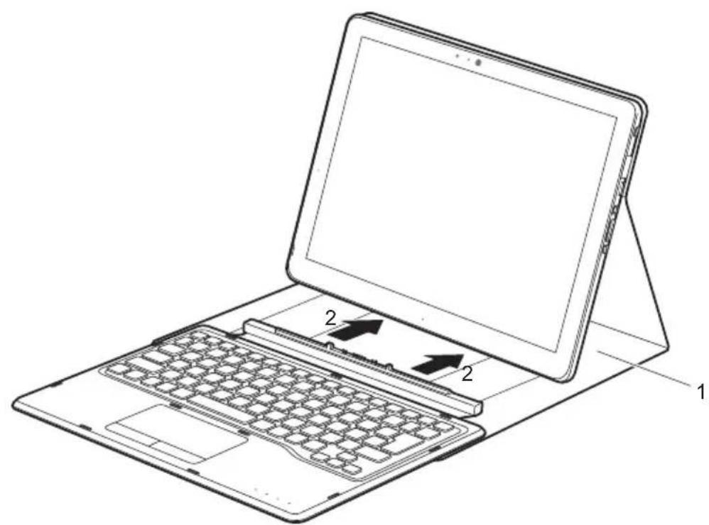 FUJITSU Stylistic V727 - Raccordement du Tablet PC avec étui Flip Cover au clavier magnétique - 1