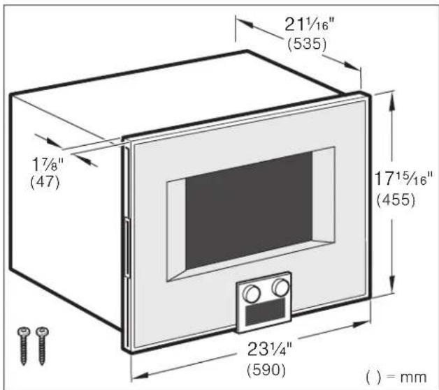 GAGGENAU BM450710 - Dimensions for 24" Wall-Inserted Units - 1