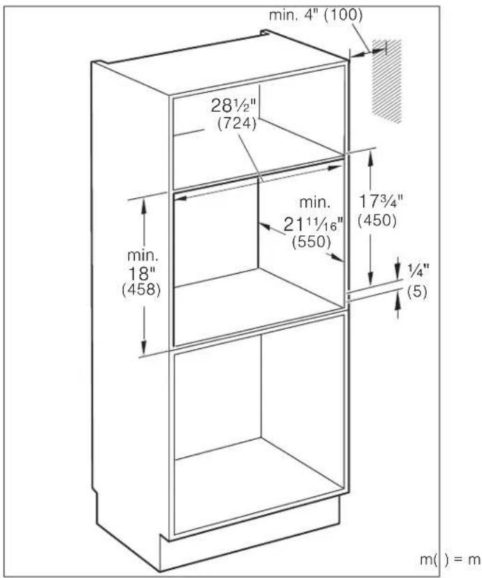 GAGGENAU BM450710 - Dimensiones de las unidades insertadas a la pared de 30" - 1