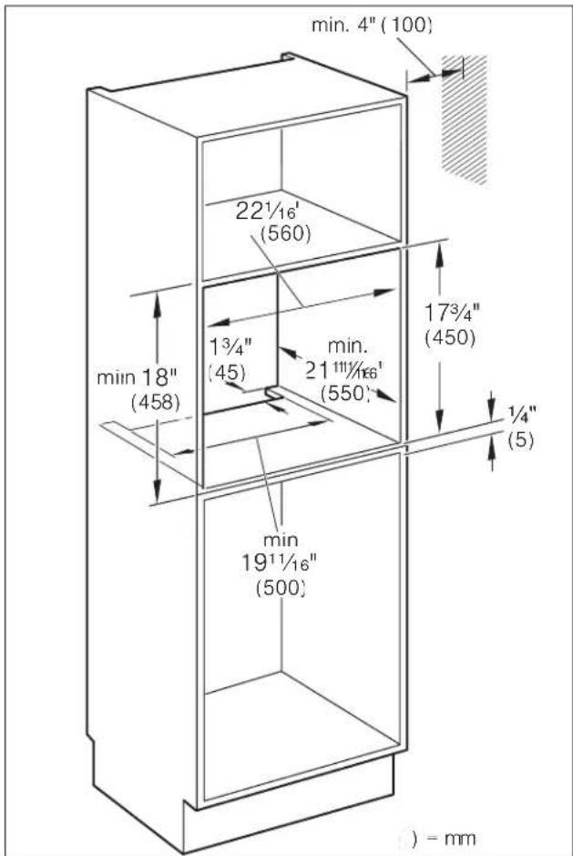 GAGGENAU BM450710 - Dimensions for 24" Wall-Inserted Units - 2