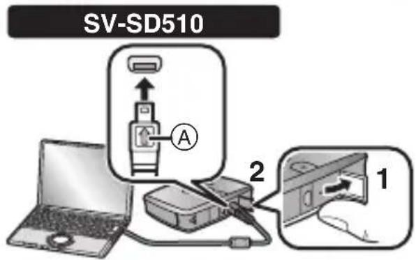 PANASONIC SVSD510 - Introduisez une batterie rechargeable et une carte mémoire SD. (P52, 56) - 2