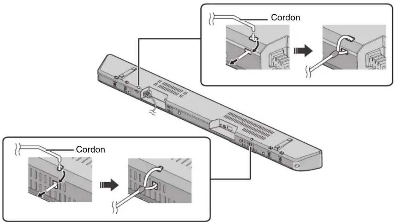 PANASONIC SCHTB510 - Attacher le cordon à l'appareil principal. - 1