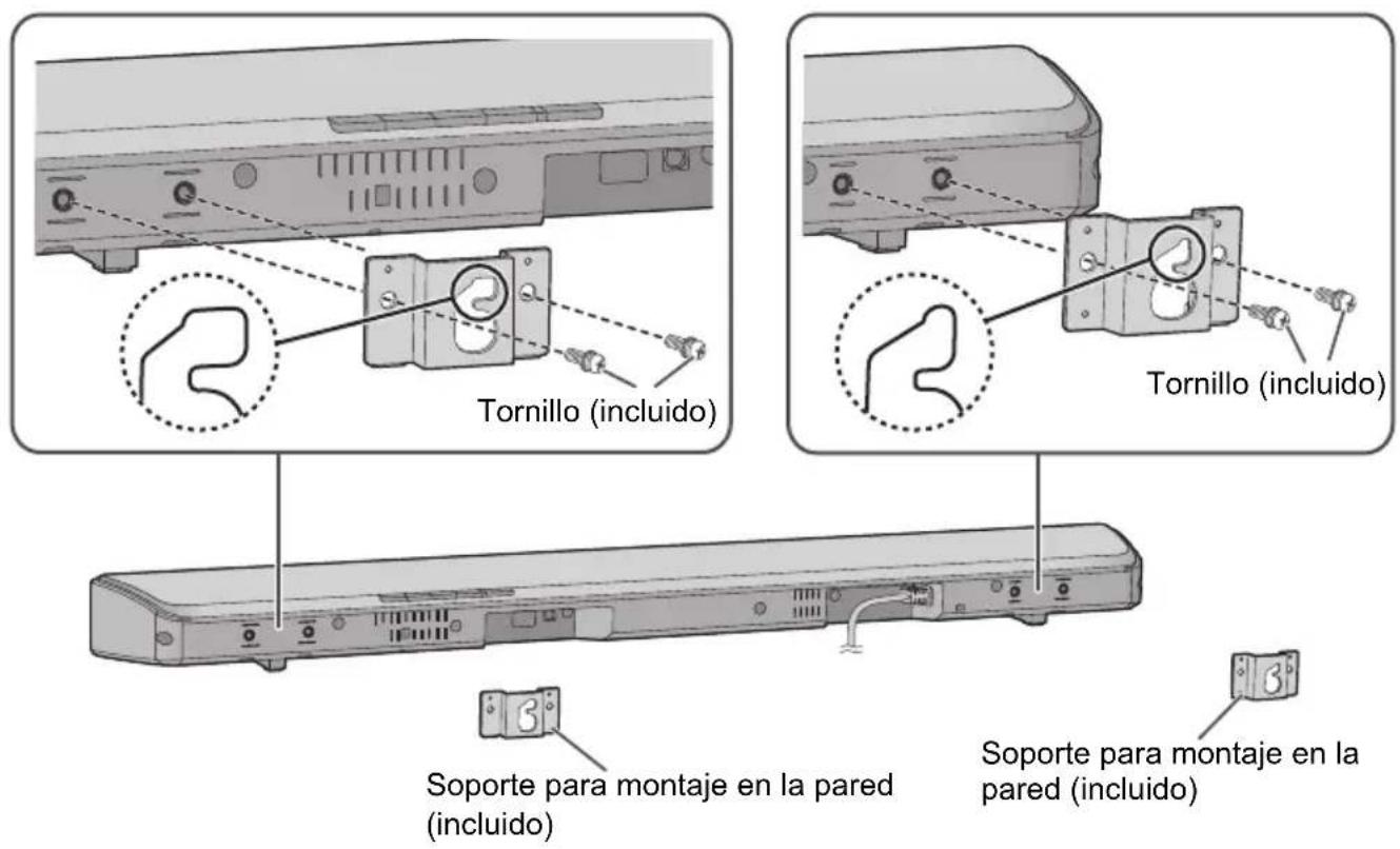 PANASONIC SCHTB510 - Fije los soportes para el montaje en la pared de la unidad principal. - 1