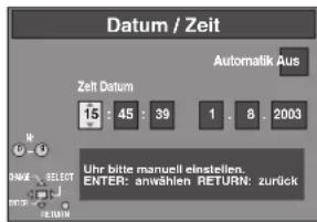 PANASONIC SCHT1000 - Manuelle Uhreinstellung - 1