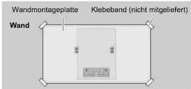 Wandmontageplatte Klebeband (nicht mitgeliefert) Wand