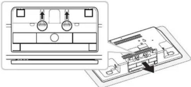 PANASONIC SCHC2040 - Demonteer de sokkel van het apparaat door de pallen omhoog te duwen. - 1