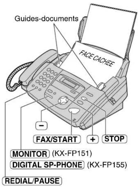 PANASONIC KXFP151B - Envoi d'un document manuellement - 1