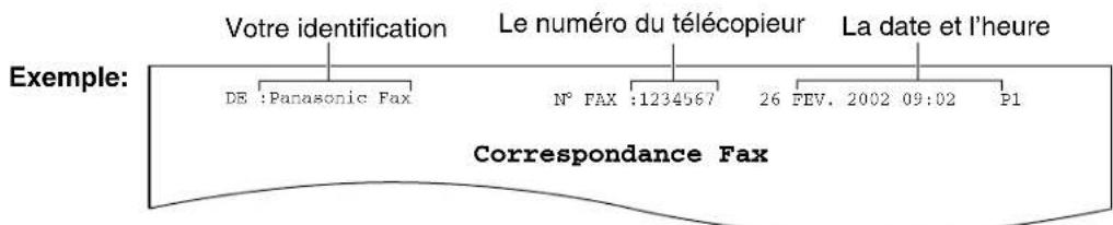 PANASONIC KXFP151B - Programmation de la date et de l'heure, du logotype et du numero du télécopieur - 1