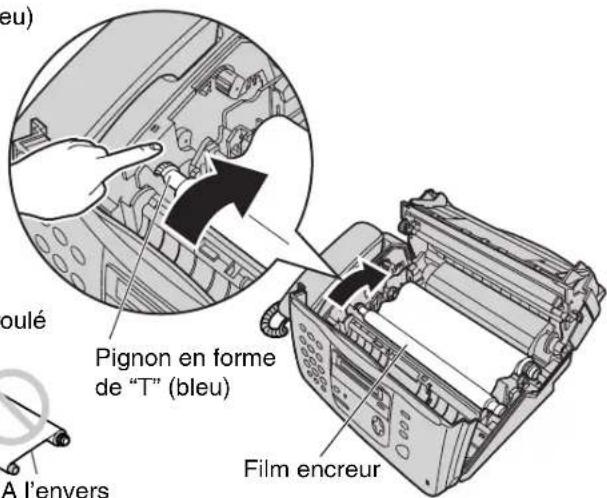 PANASONIC KXFP151B - Tourner le pignon en forme de "T" (bleu) dans le sens de la flèche. - 3