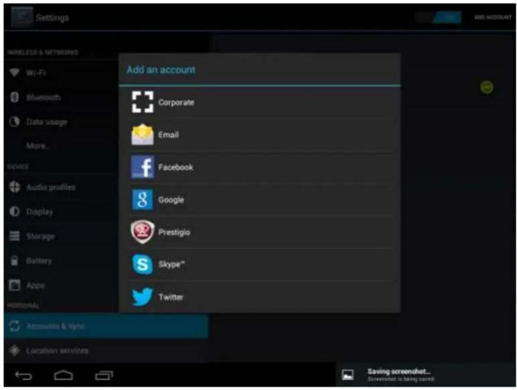 PRESTIGIO MultiPad2 Ultra Duo 8.0 - Comptes et synchronisation - 1