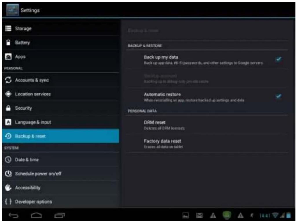 PRESTIGIO MultiPad2 Ultra Duo 8.0 - Sauvegarde et réinitialisation - 1