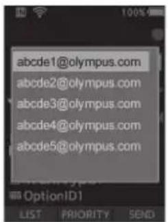 OLYMPUS DS9000 - Pasirinkite [to Folder] arba [by E-mail]. - 2