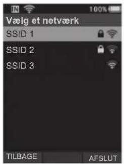 OLYMPUS DS9000 - Vælg det adgangspunkt, der skal oprettes forbindelse til, under [Maskinens menu] > [Wi-Fi] > [Vælg et netværk]. - 1