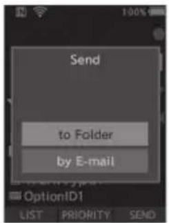 OLYMPUS DS9000 - Pasirinkite [to Folder] arba [by E-mail]. - 1