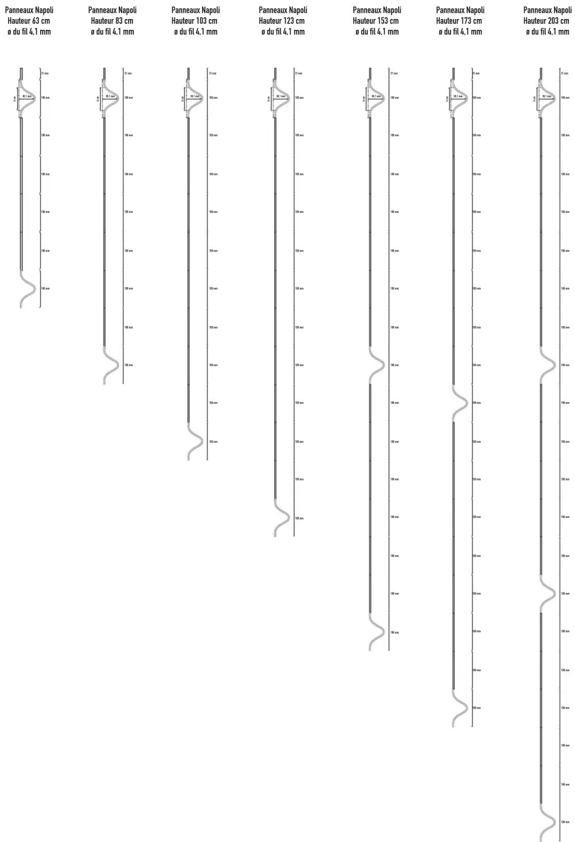 Giardino 9210200 - PANNEAUX NAPOLI DESSIN TECHNIQUE VUE D'ENSEMBLE - 1