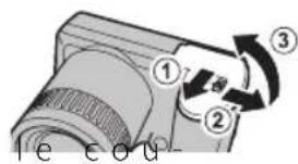 FUJIFILM FinePix S6600 - Ouvrez le couvercle du compartment des piles. - 1