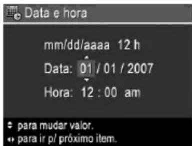 HP PhotoSmart M737 - Definir data e hora - 1