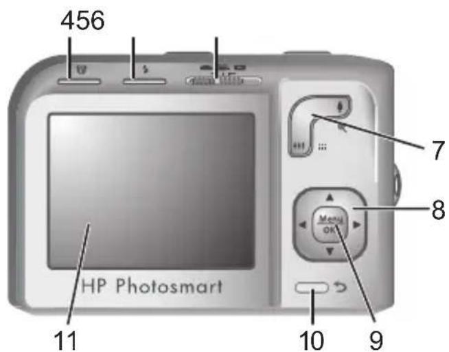 HP PhotoSmart M737 - Partes superior y posterior de la webcam - 2