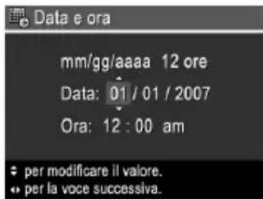 HP PhotoSmart M737 - Configurazione della data e dell'ora - 1