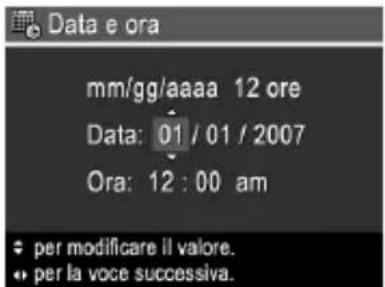 HP PhotoSmart R830 - Impostazione della data e dell'ora - 1