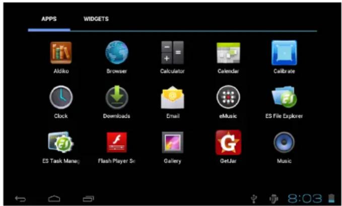 COBY Kyros MID7033 - A propos des applications - 1